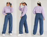 جزئیات پارچه نرم و ریزشدار شلوار نیم بگ زنانه Splashjeans مناسب استایل روزمره و خیابانی